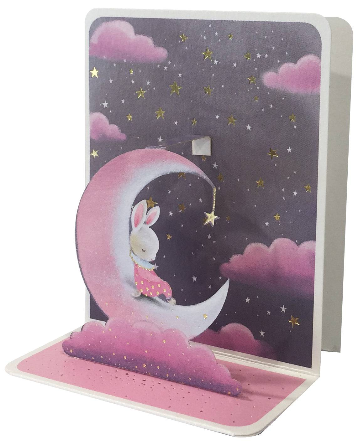 Pink bunny pop-up card by Pictura featuring a cute bunny design, perfect for special occasions and greeting card displays.